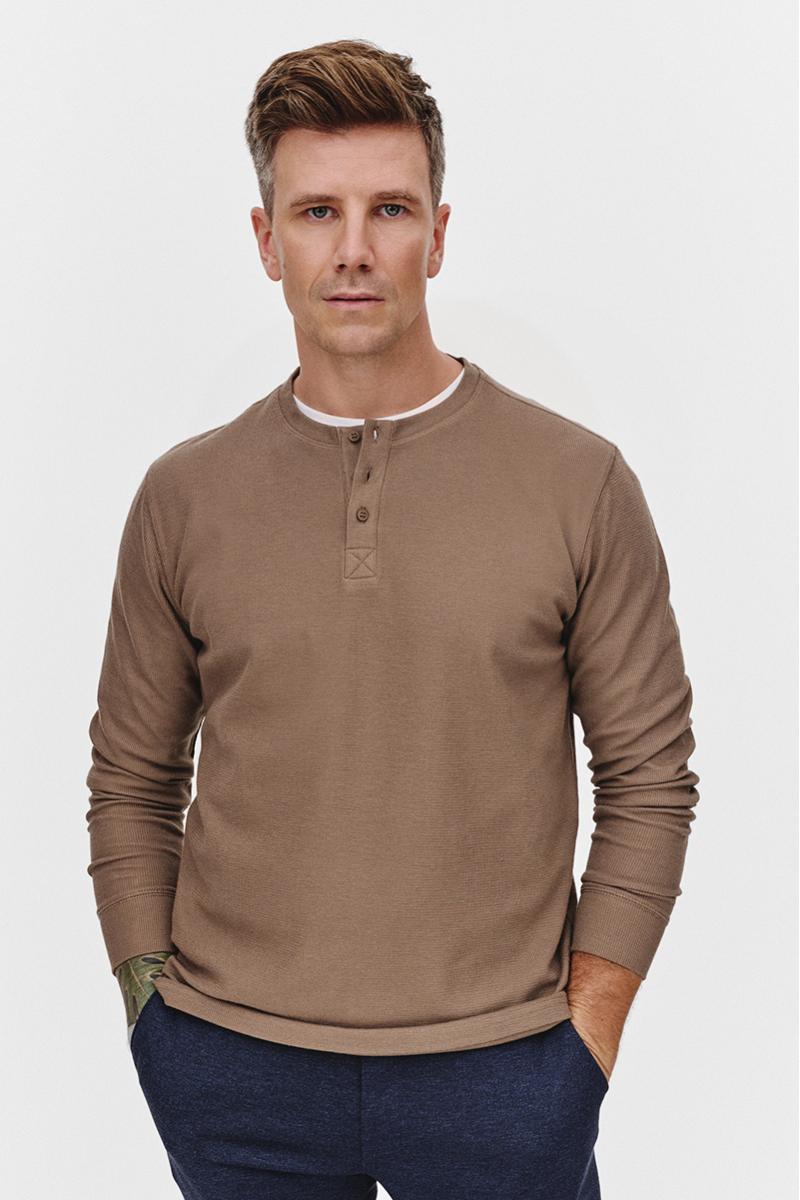 CIEMNOBEŻOWY LONGSLEEVE MĘSKI RISKO