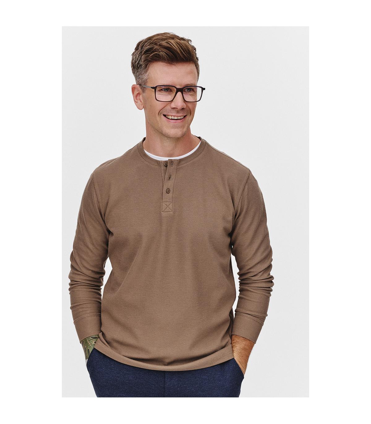 CIEMNOBEŻOWY LONGSLEEVE MĘSKI RISKO