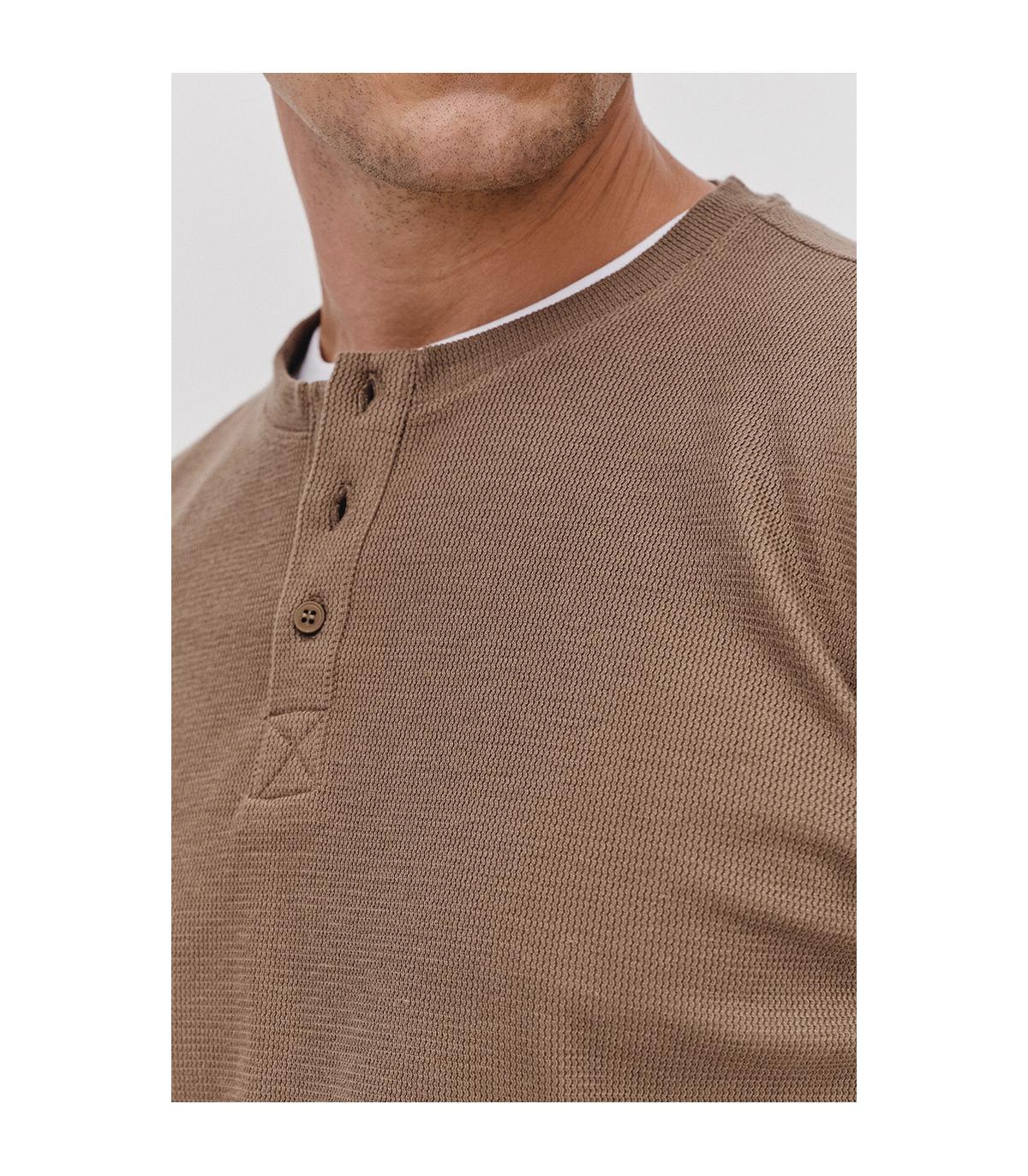 CIEMNOBEŻOWY LONGSLEEVE MĘSKI RISKO