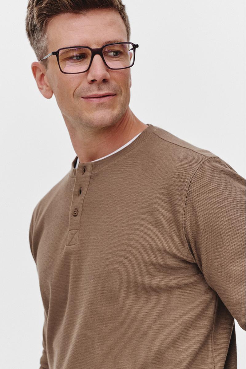 CIEMNOBEŻOWY LONGSLEEVE MĘSKI RISKO