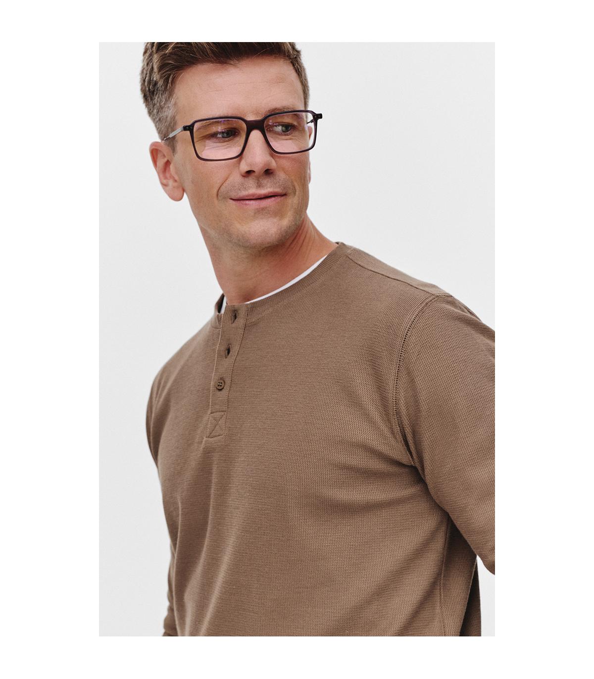 CIEMNOBEŻOWY LONGSLEEVE MĘSKI RISKO
