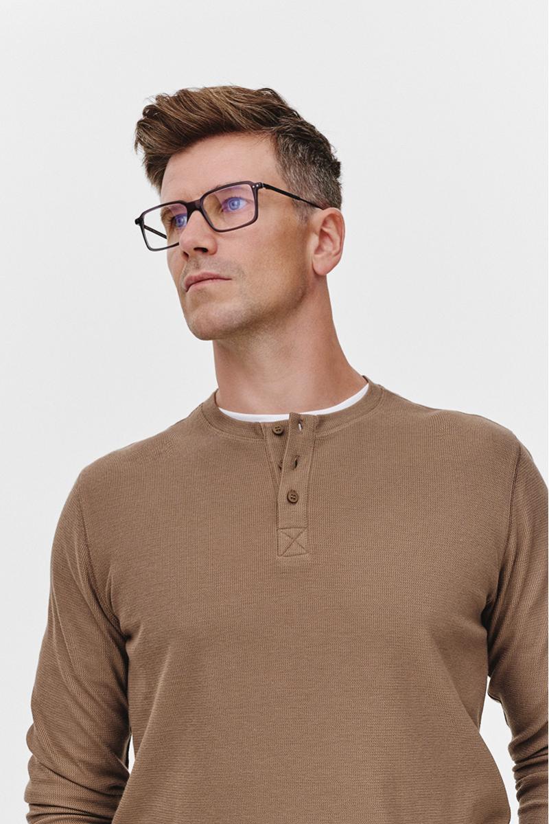 CIEMNOBEŻOWY LONGSLEEVE MĘSKI RISKO