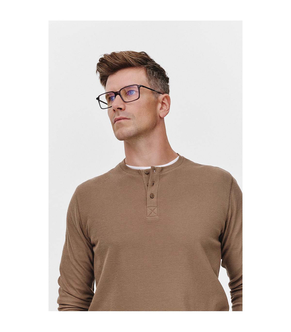 CIEMNOBEŻOWY LONGSLEEVE MĘSKI RISKO