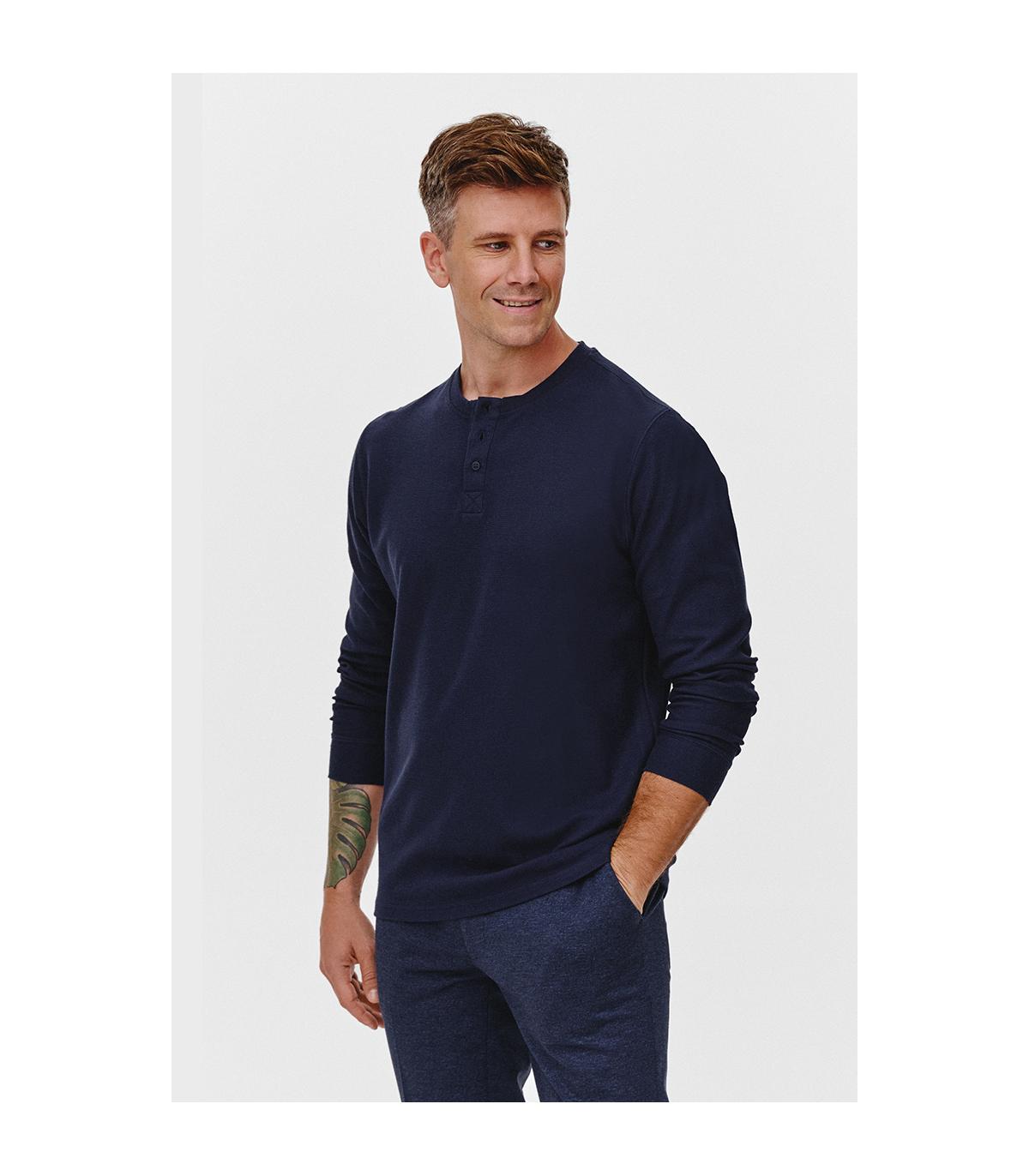 GRANATOWY LONGSLEEVE MĘSKI RISKO