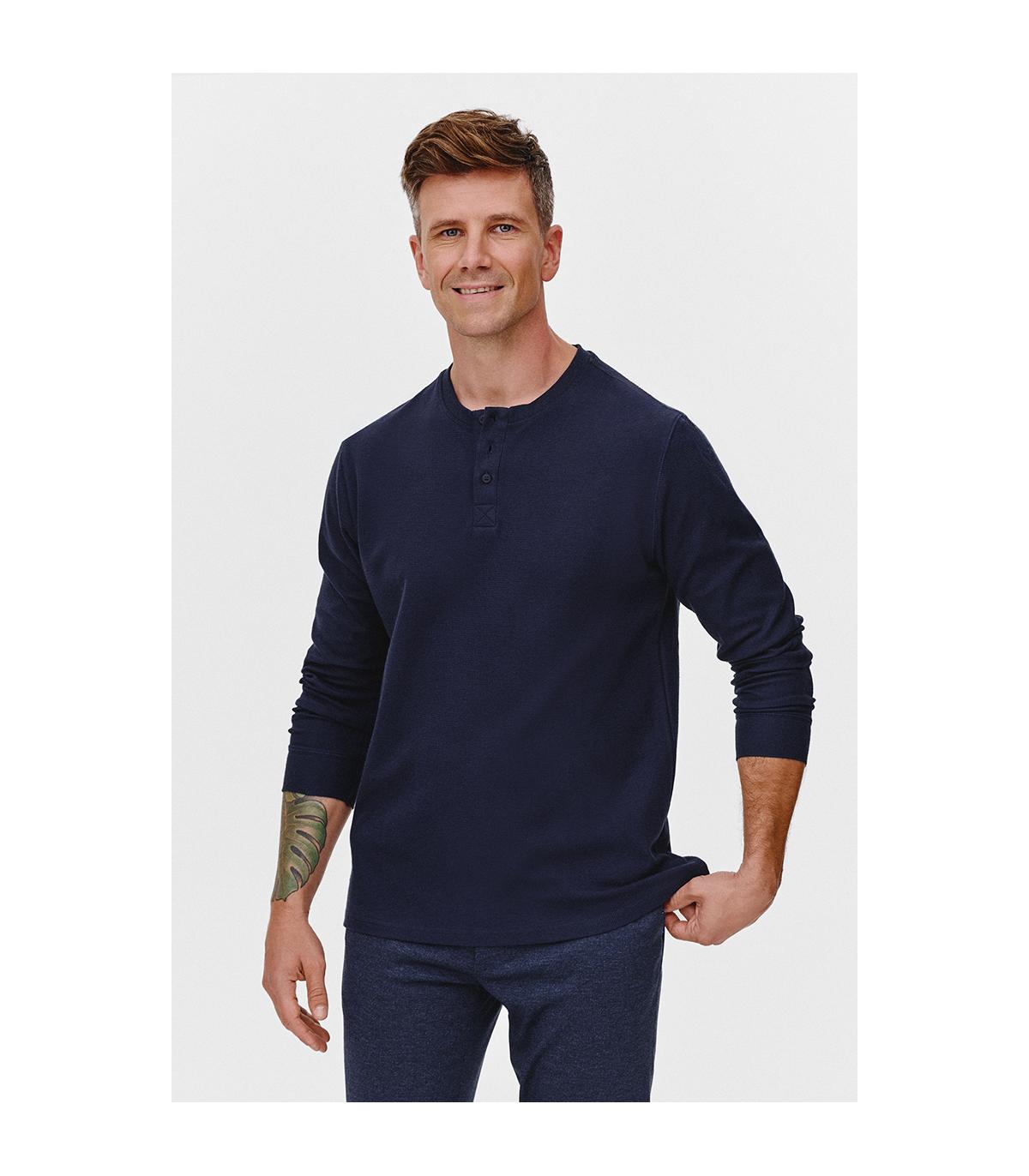 GRANATOWY LONGSLEEVE MĘSKI RISKO