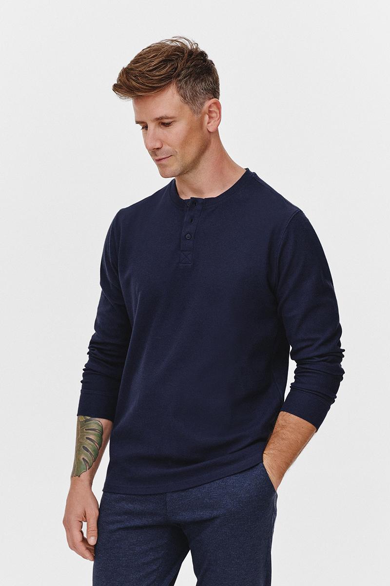 GRANATOWY LONGSLEEVE MĘSKI RISKO