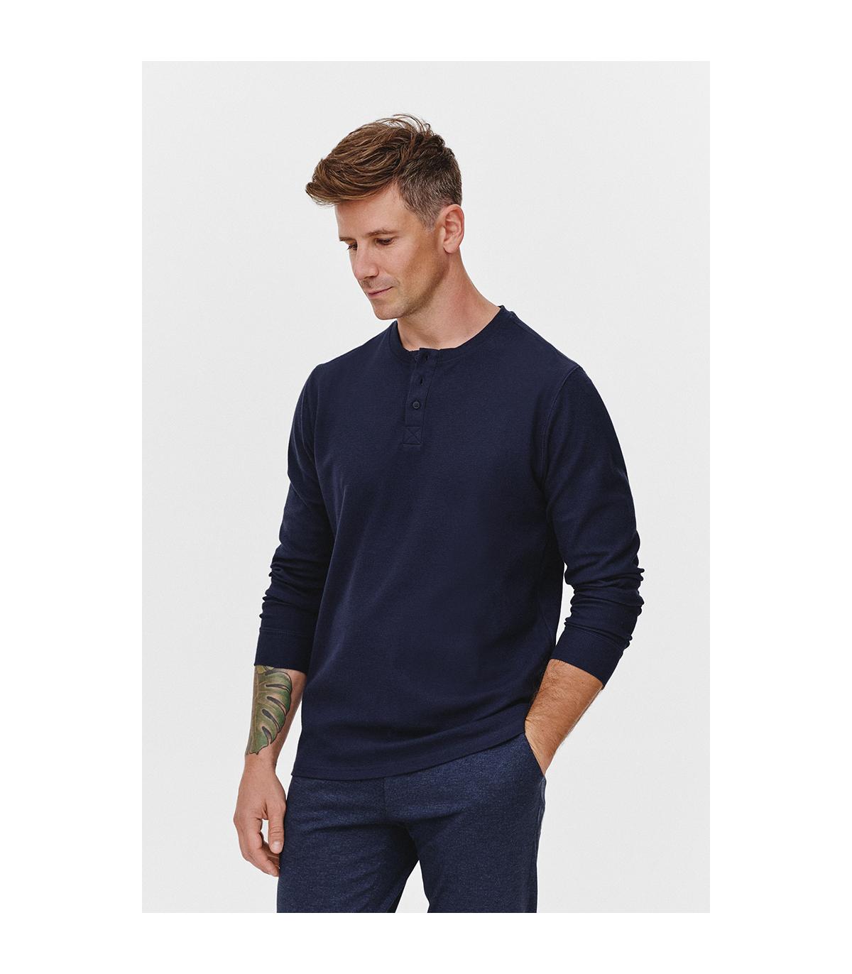 GRANATOWY LONGSLEEVE MĘSKI RISKO