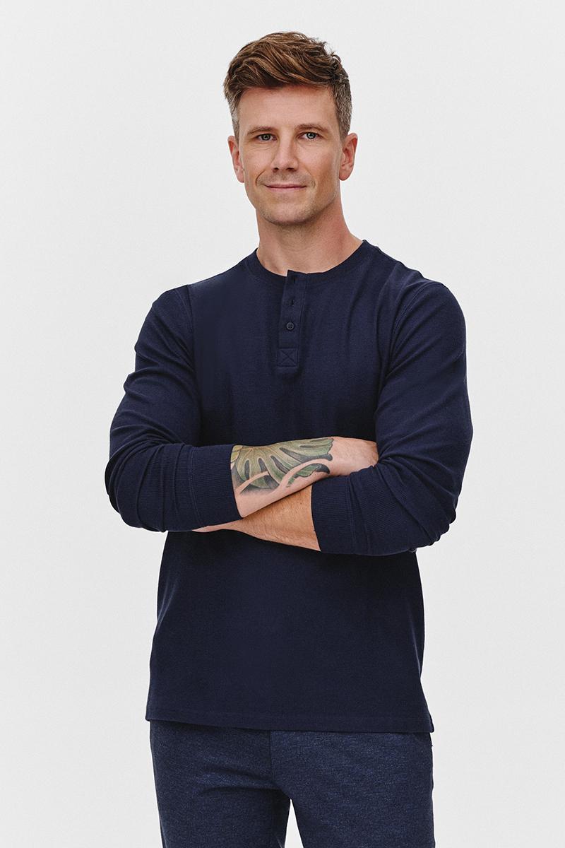 GRANATOWY LONGSLEEVE MĘSKI RISKO
