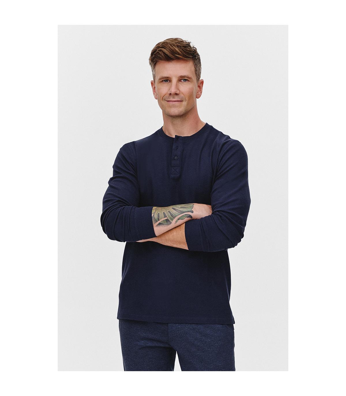 GRANATOWY LONGSLEEVE MĘSKI RISKO