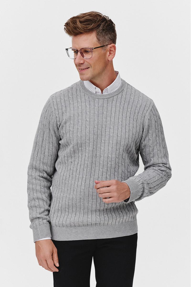 SZARO-MELANŻOWY SWETER MĘSKI NESTO