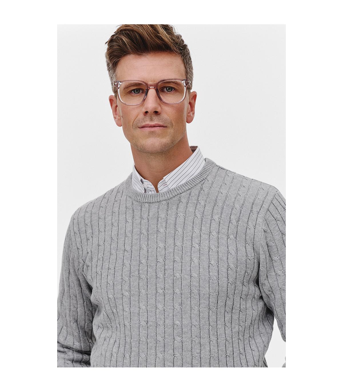 SZARO-MELANŻOWY SWETER MĘSKI NESTO