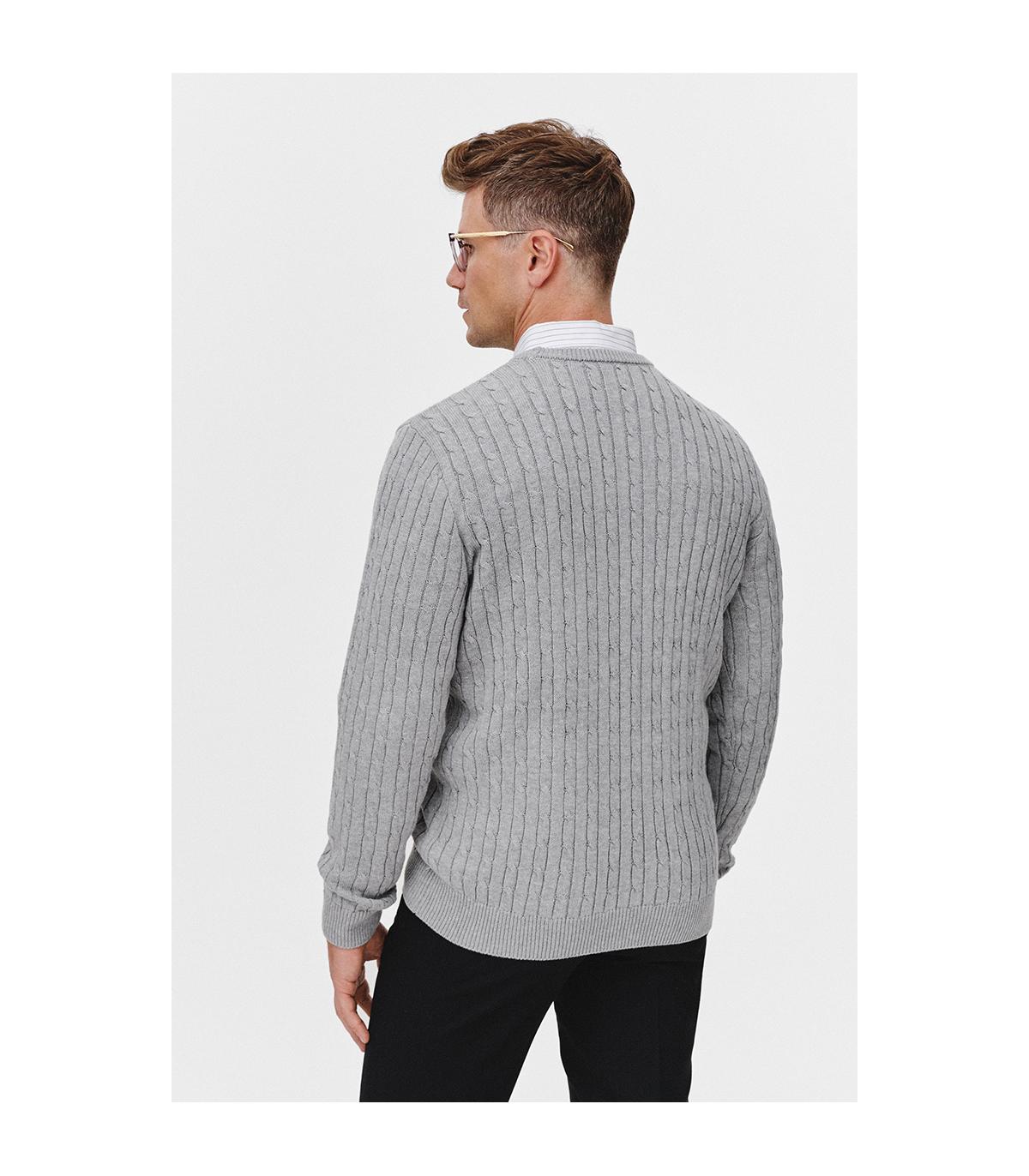 SZARO-MELANŻOWY SWETER MĘSKI NESTO