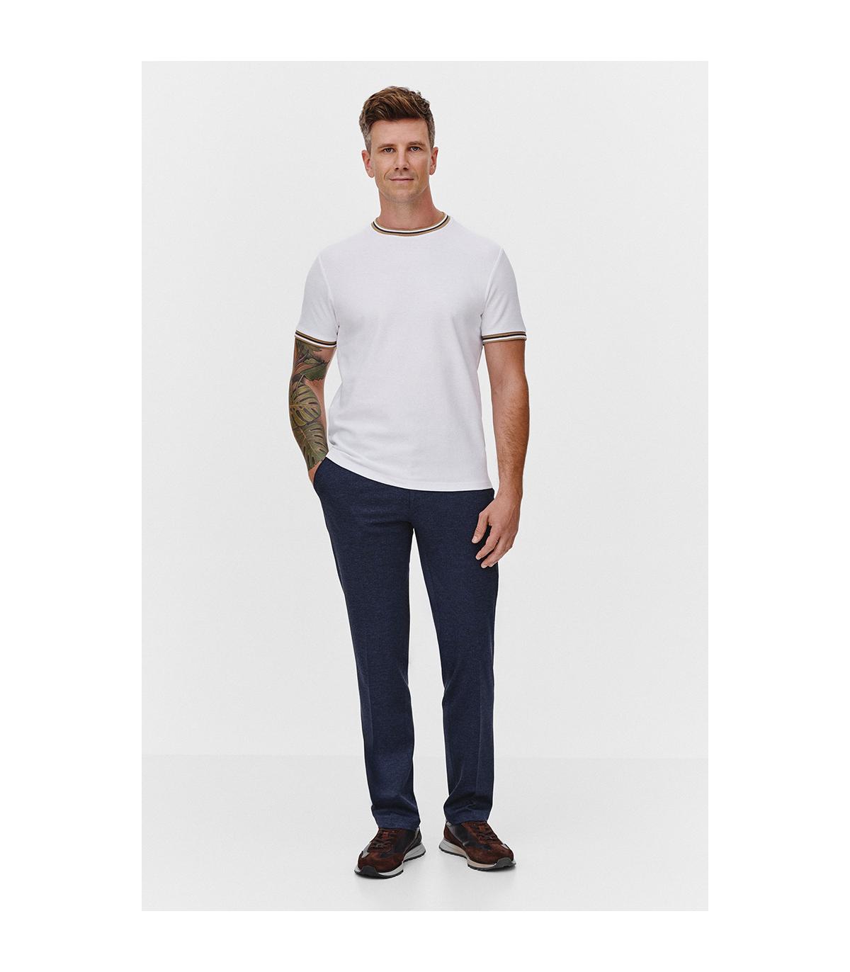 BIAŁY T-SHIRT MĘSKI RIBO