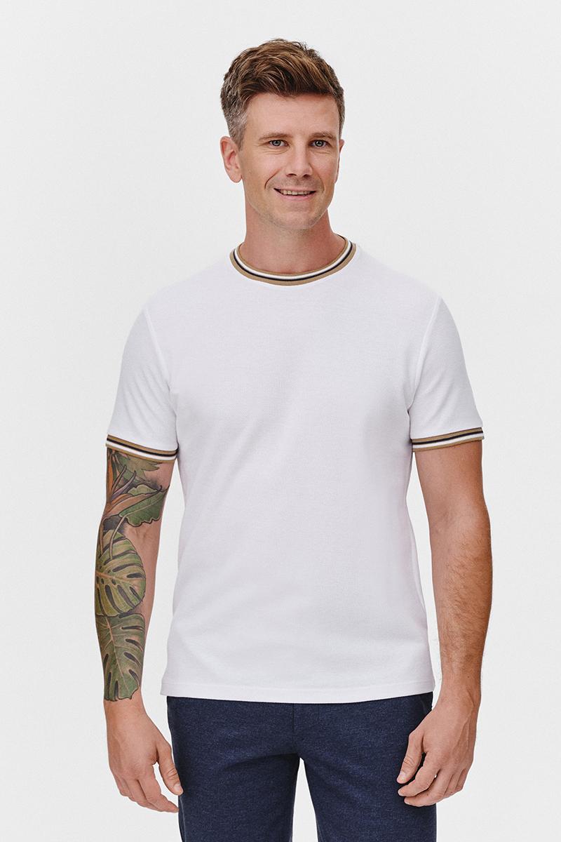 BIAŁY T-SHIRT MĘSKI RIBO