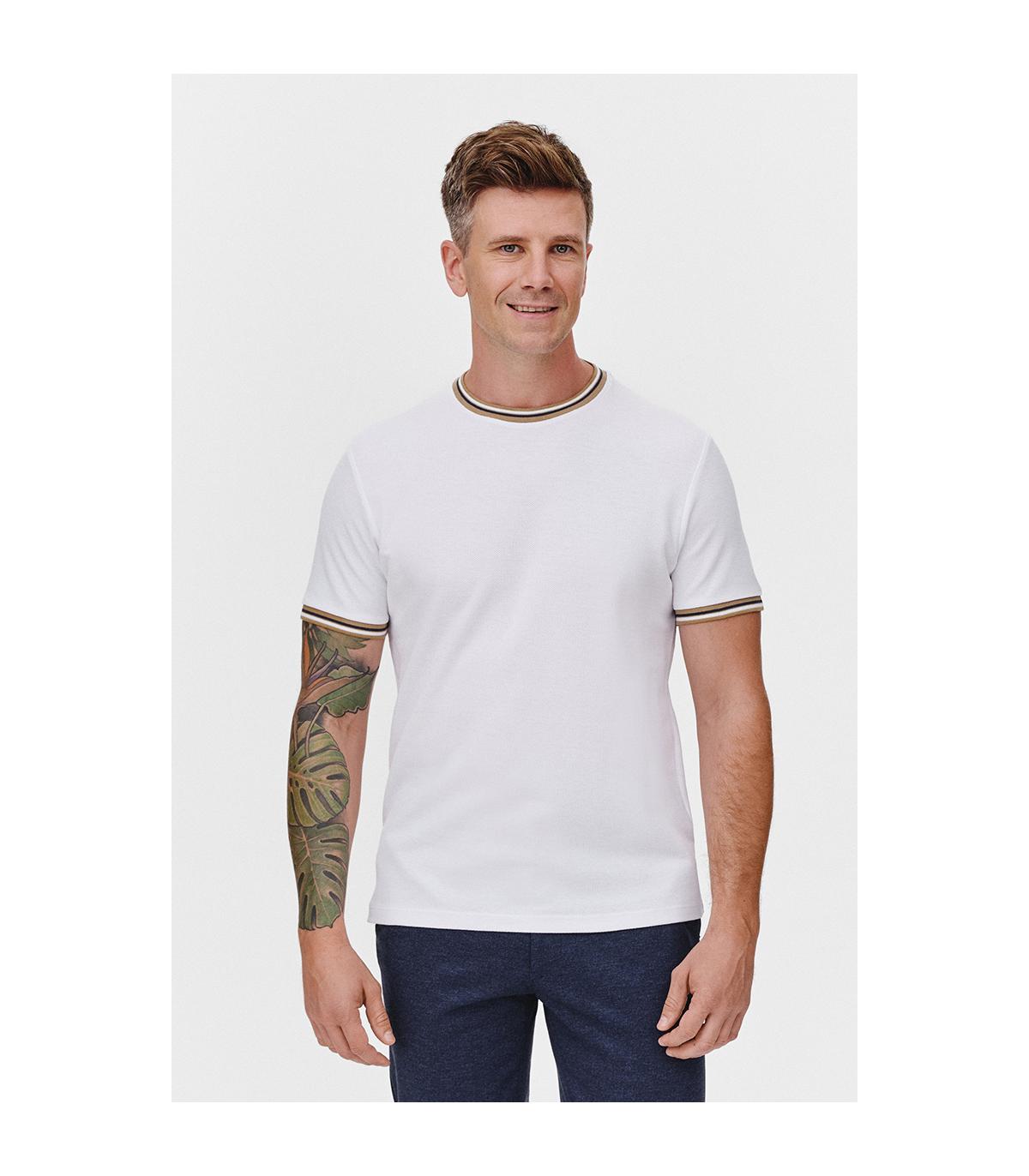 BIAŁY T-SHIRT MĘSKI RIBO