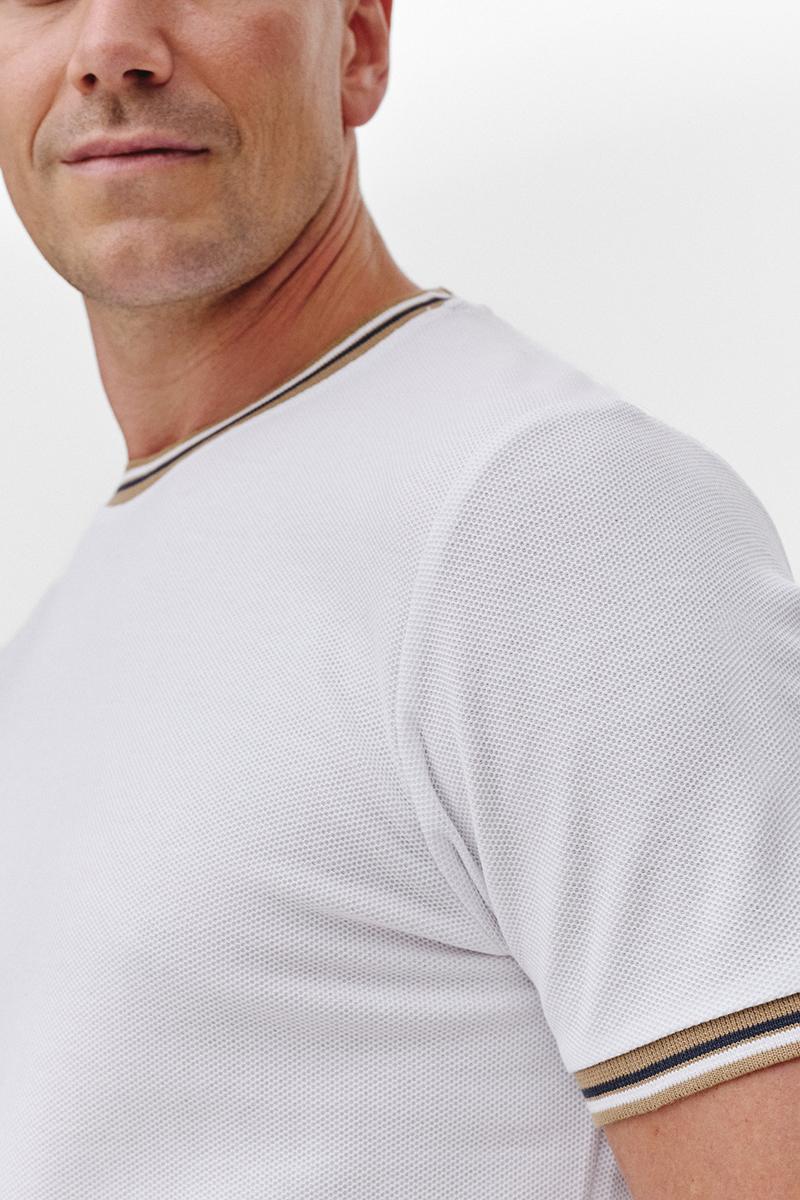 BIAŁY T-SHIRT MĘSKI RIBO