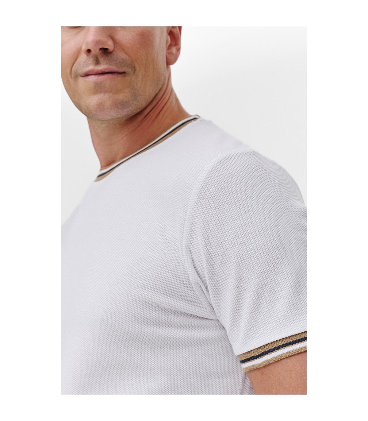 BIAŁY T-SHIRT MĘSKI RIBO