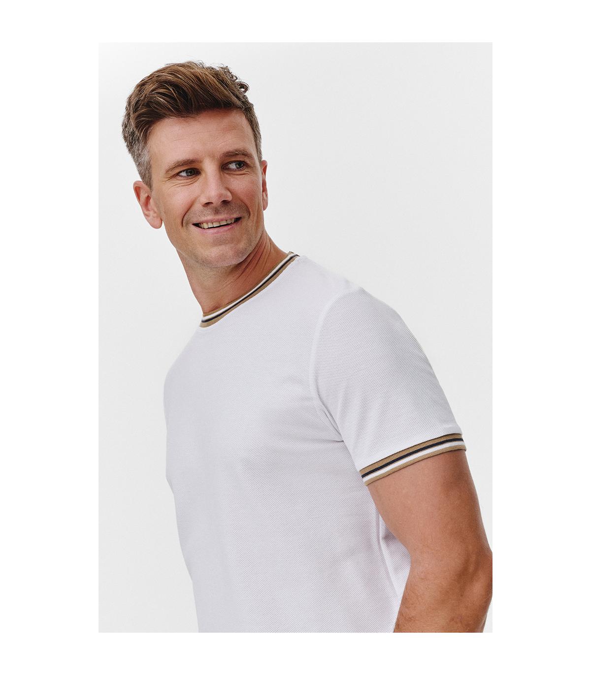 BIAŁY T-SHIRT MĘSKI RIBO