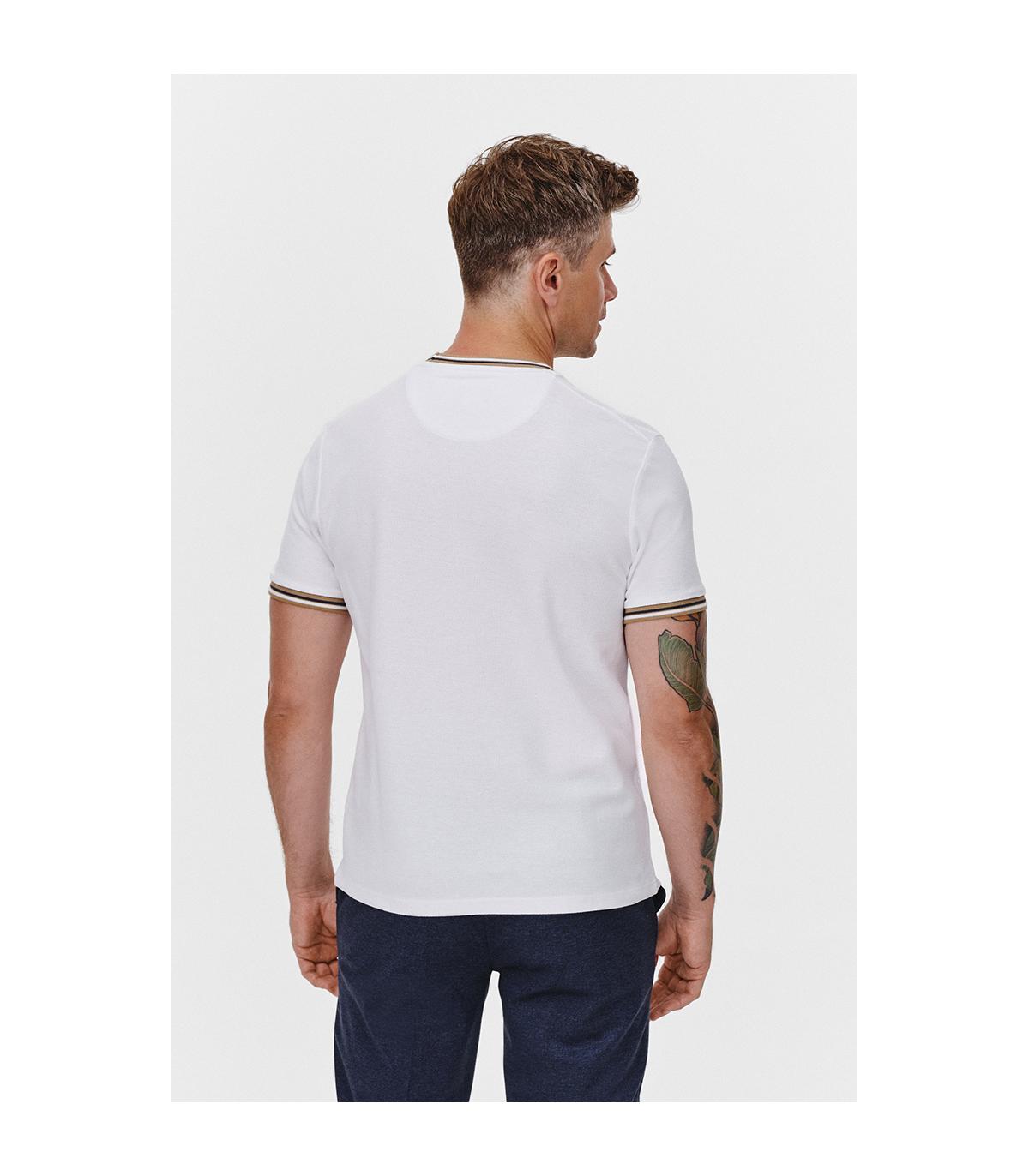 BIAŁY T-SHIRT MĘSKI RIBO