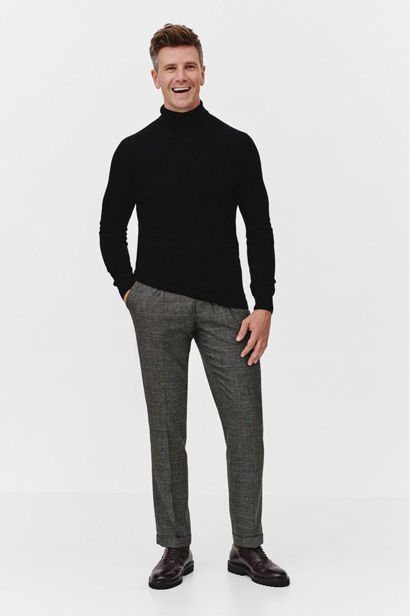 CZARNY GOLF 100% WEŁNA MERINO ROFO