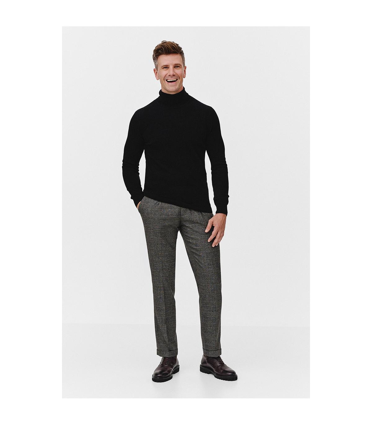 CZARNY GOLF 100% WEŁNA MERINO ROFO