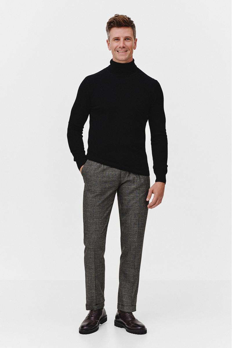 CZARNY GOLF 100% WEŁNA MERINO ROFO