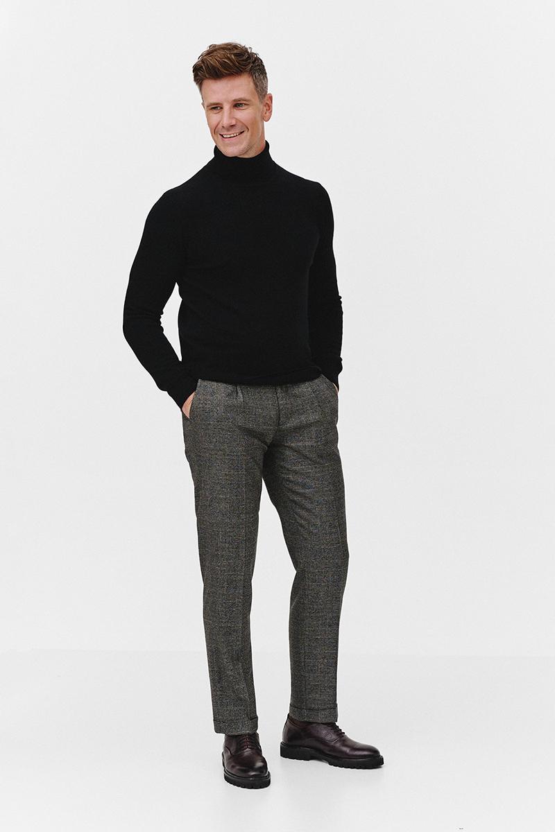 CZARNY GOLF 100% WEŁNA MERINO ROFO