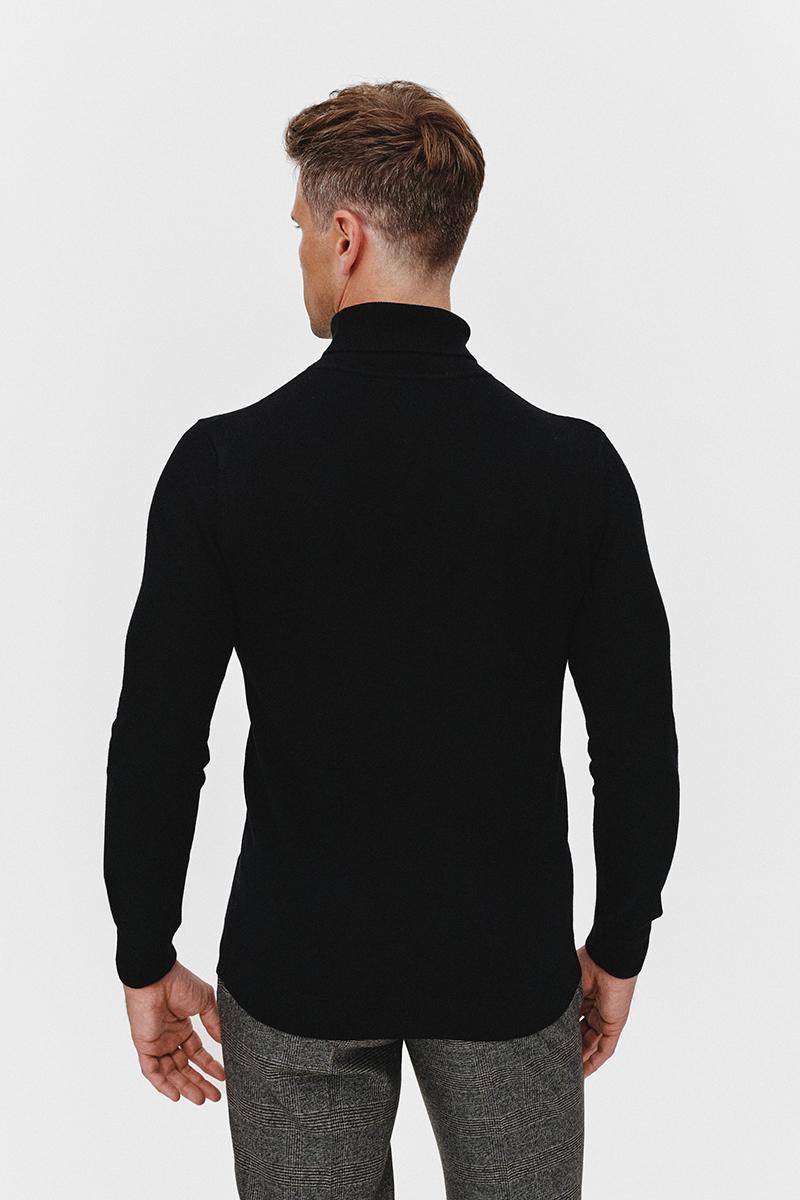 CZARNY GOLF 100% WEŁNA MERINO ROFO