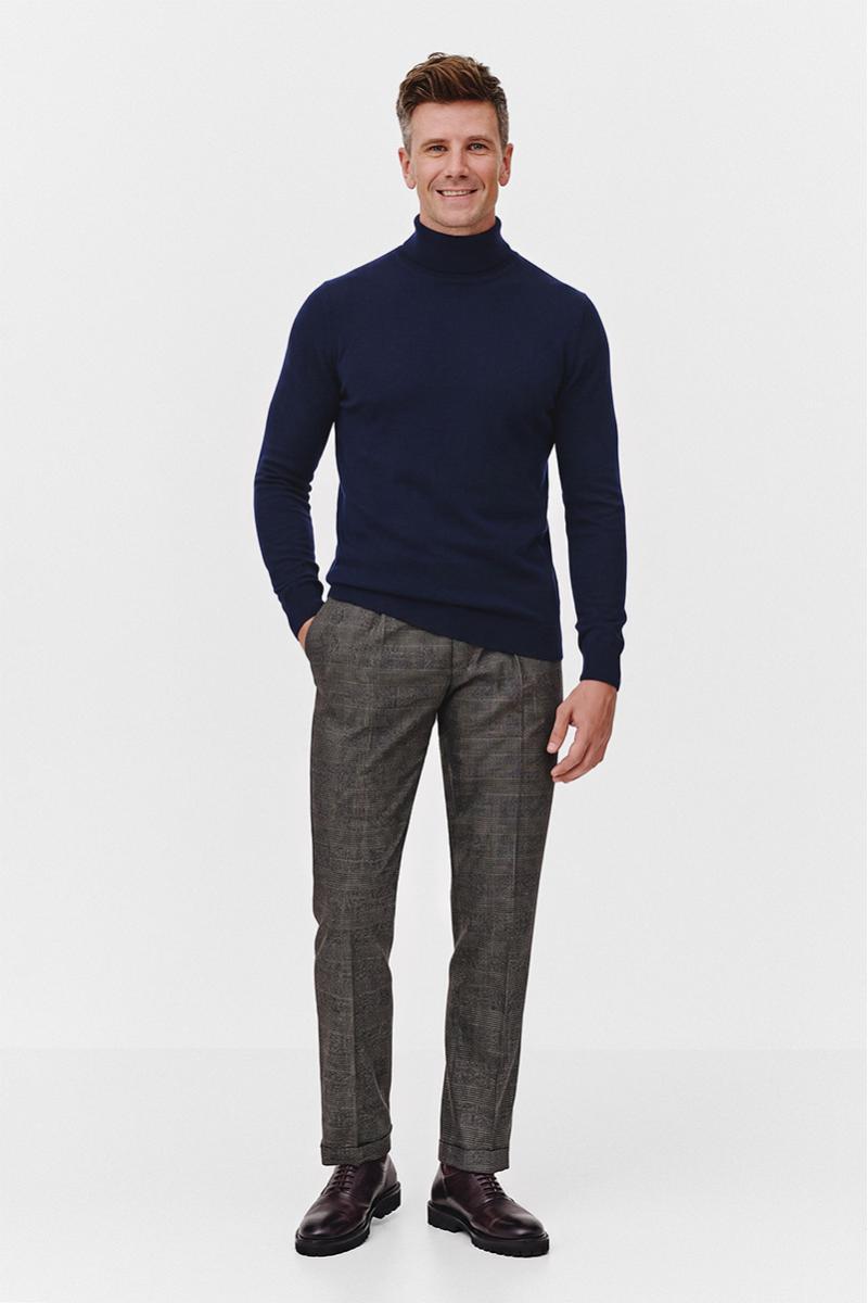 GRANATOWY GOLF 100% WEŁNA MERINO ROFO