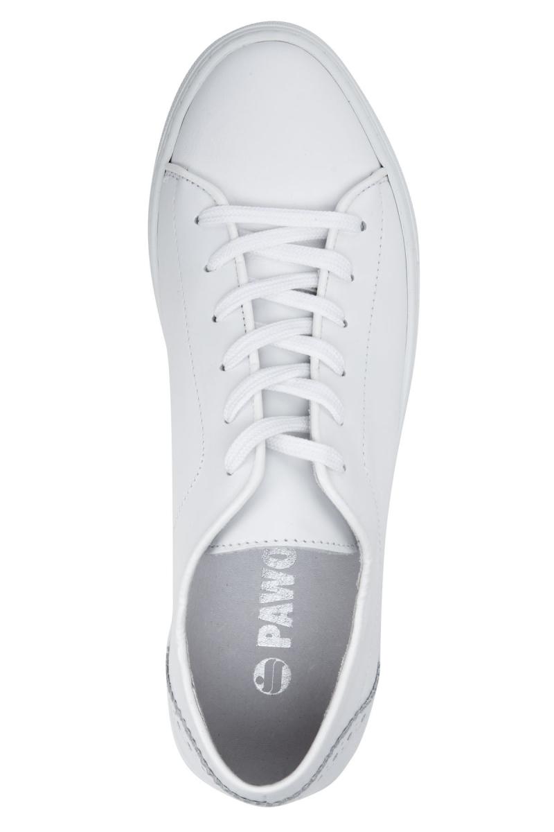Sportowe buty męskie typu sneakers w kolorze białym ze skóry naturalnej